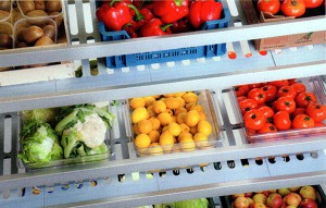 food in cold room shelving